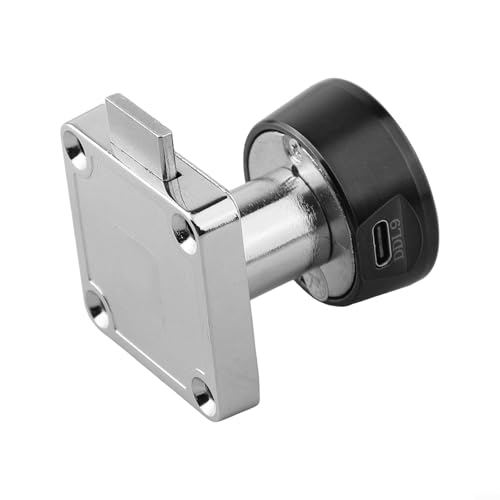 Intelligentes Fingerabdruck-Schloss, für Schrank, Schublade, Briefkasten, Zinklegierung, biometrisches Sicherheitsschloss, 37,5 mm Durchmesser, für Zuhause, Büro, Aufbewahrung (schwarz) von Yhenlovtt