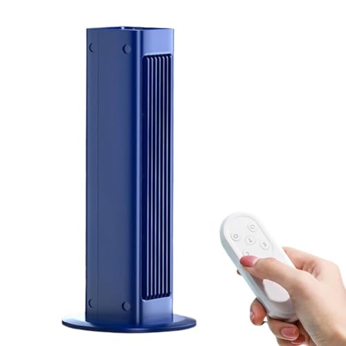 Klimaanlagenventilator Flügelloser Turmventilator für Zuhause mit Fernbedienung Drei Geschwindigkeitsstufen Kompakter und effizienter Luftstrom mit automatischem Windfegermodus (Blau) von Yhenlovtt