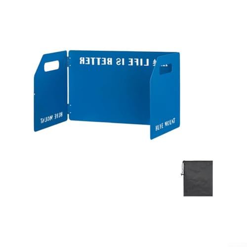 Kompakter Windschutz für Campingkocher, 3-teiliges Aluminium-Design mit Tragetasche, Blau Kompakter Windschutz für Campingkocher, 3-teiliges Aluminium-Design mit Tragetasche, Blau von Yhenlovtt