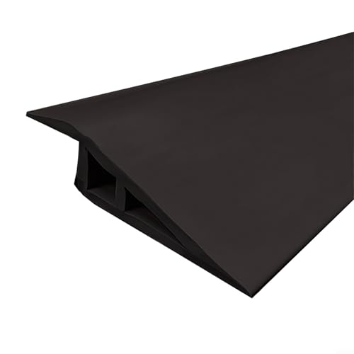 Laminatboden-Übergangsstreifen mit PVC flach für Kantenreduzierer, 99 cm Länge, Schwellenabdeckung für Türen und Fliesenböden für sichere Bodenverbindungen (schwarz) von Yhenlovtt