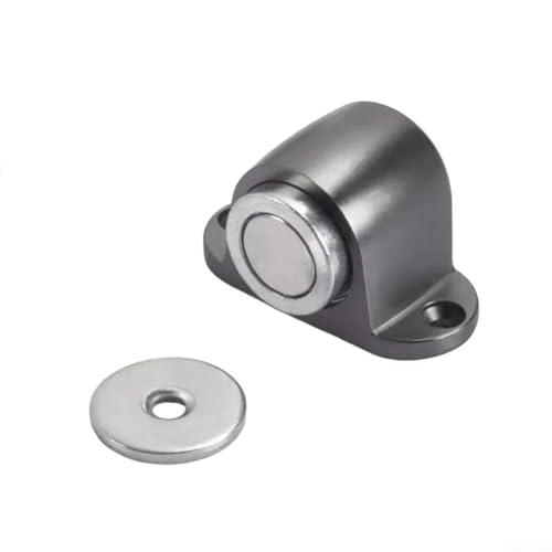 Magnetischer Türstopper, bodenmontiert, rutschfester Stahl, schweres Layout, Türstopper mit Magnet für Fangverschluss, stark, für Zuhause, Büro, windbeständig, Edelstahlsockel (grau) von Yhenlovtt