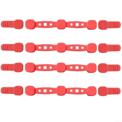 Magnetisches Silikon-Schnallen-Set zur Sicherung von Luftfritteusen, Pergamentpapier, hitzebeständig, lebensmittelechtes Zubehör, kompatibel mit den meisten Fritteusenkörben (rot) von Yhenlovtt