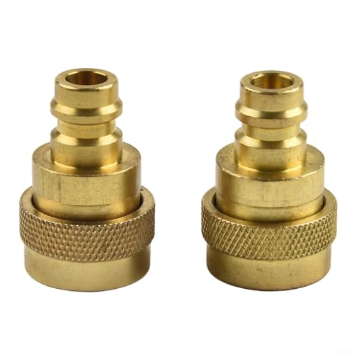 Messing R134A auf R1234YF Einstellbarer Hoch- & Niederdruck Klimaanlage Steckverbinder Adapter Set Auto Klimaanlage Reparatur Werkzeug Kit von Yhenlovtt