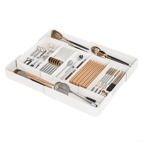 Multifunktionales Utensilien-Tablett, erweiterbares Design für effiziente Aufbewahrung in Küche und anderen Räumen (D) von Yhenlovtt