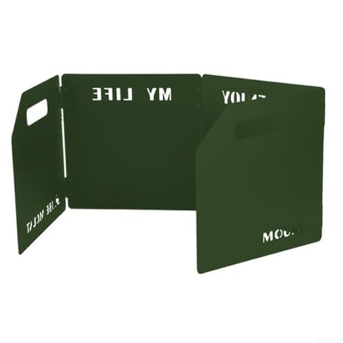 Outdoor Cooking Windshield Stainless Steel Fourfold Gas Stove Shield for Enhanced Stability (Army Green) von Yhenlovtt