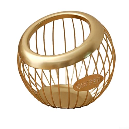 Praktischer Kaffeekapsel- und Snack-Halter, stilvoller Schreibtisch-Organizer für jeden Raum (Gold) von Yhenlovtt