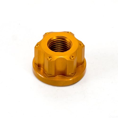 Radmuttern M9 Größe mit integrierter Unterlegscheibe für Nabenachse, sichere Verriegelung und Schutz an Vorder- und Hinterrädern (Gold) von Yhenlovtt