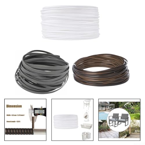 Rattan-Reparatur-Set für Möbelrestaurierung, 3,6 m, synthetisches Material (grau) von Yhenlovtt