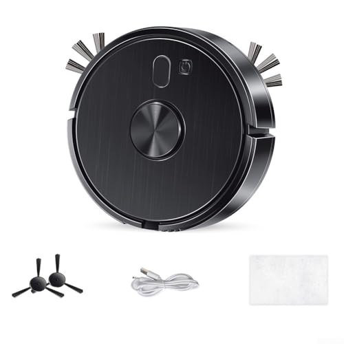 Roboter-Staubsauger mit eingebautem Luftbefeuchter-Spray, automatisches Aufladen und intelligentes Navigationssystem (schwarz) von Yhenlovtt