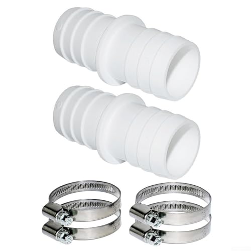 Robuster 38 mm Schlauchadapter mit Schlauchschellen, perfekt für Poolsauger (2+4) von Yhenlovtt