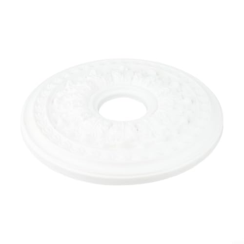 Runde PU-Deckenleuchte, Medaillon-Abdeckung, dekorativer Sockel für Ventilatorlampen, Heimdekoration, 26 cm, 35 cm, weiß, ohne Bohren (35 cm) von Yhenlovtt