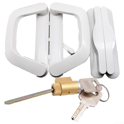 Schlankes Design Terrassen-Schiebetürgriff-Set mit Schlüsseln für sicheren Zugang zum Außenbereich (beidseitig) von Yhenlovtt