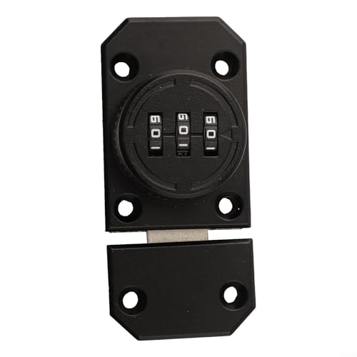 Schlüsselloses Schubladenschloss aus Zinklegierung, 3-stelliges Zahlenschloss (schwarz) von Yhenlovtt