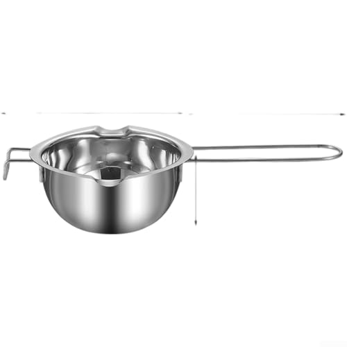 Schokoladenschmelztopf aus Edelstahl 304 mit doppeltem Ausguss und hängendem Griff zum Backen, Butterschmelzen und Kochen in der Küche (A) von Yhenlovtt