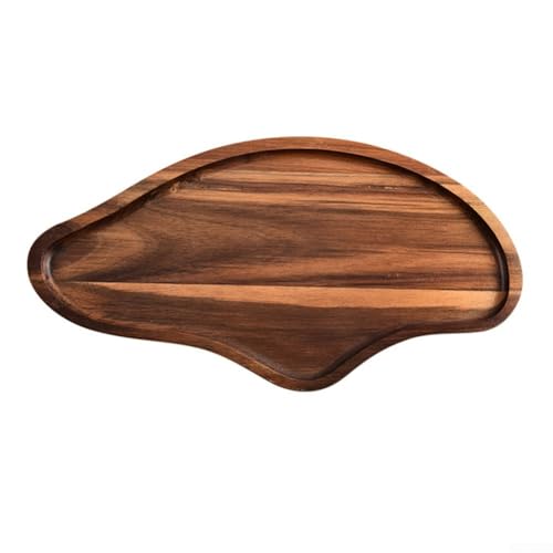 Serviertablett aus Holz, handgefertigt aus hochwertigem Holz, rechteckige Platten, geeignet zum Servieren von Brot, Desserts, Tee, Obst und Mehrzweckgebrauch zu Hause oder im Büro (L) von Yhenlovtt