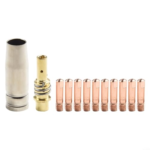 Set mit 12 MIG-Schweißspitzen, kompatibel mit 15AK-Modellen, inklusive Schutzdüse und Verbindungsstange (1,0 mm) von Yhenlovtt