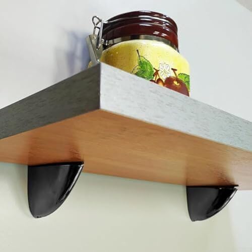 Set mit 4 variablen Glasregalhalterungen, Zinklegierung, Wandhalterung, 28 mm, Büro, rutschfester Silikongriff für Stützen, 217 mm, 221 mm, für Holz oder Regale, schwarzes Finish, Glas, Badezimmer von Yhenlovtt