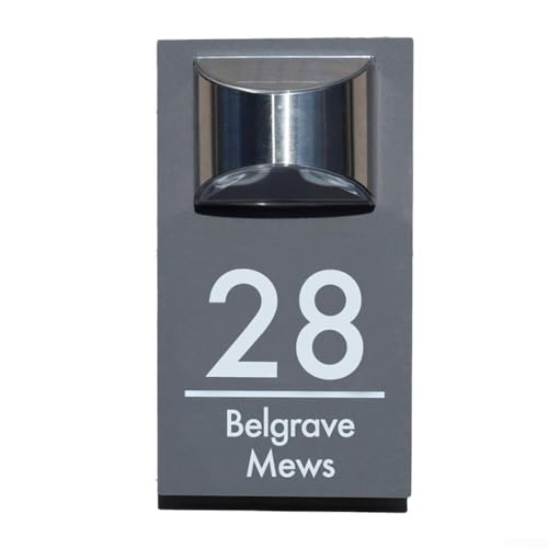 Solarleuchte Türschild Acryl Metall Gravur Hohles Design Outdoor Garten Weg Dekoration Wetterbeständig 25x15cm Grau Schwarz Silber (2) von Yhenlovtt
