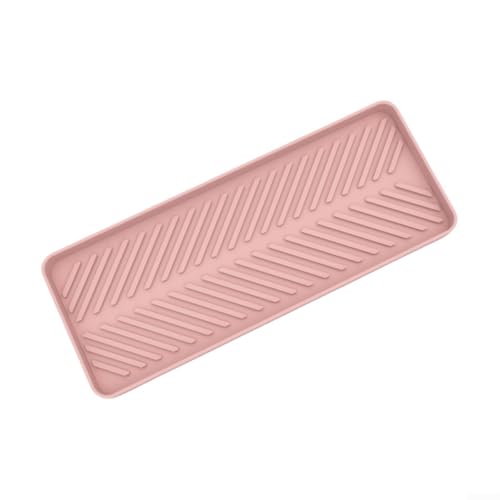 Spülbecken-Organizer-Tablett aus flexiblem Silikon, perfekt für effiziente Schwammaufbewahrung in Küche und Badezimmer (Rosa) von Yhenlovtt