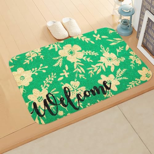 Stilvolle Fußmatte mit handbemaltem Design, rutschfester Flanell-Teppich für Flur, 40 x 60 cm (8) von Yhenlovtt