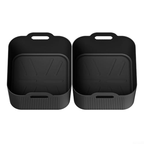 Tiefes Silikon-Pad für AF500 Luftfritteuse, Öltrennfunktion, passt perfekt zu 5L und 10L Modellen (2 schwarz) von Yhenlovtt