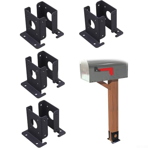 Verstellbare robuste Stahl-Zaun-Pergola-Pfosten-Basishalterungen für 4 x 4 Holzpfosten mit Montagematerial, 4 Stück von Yhenlovtt