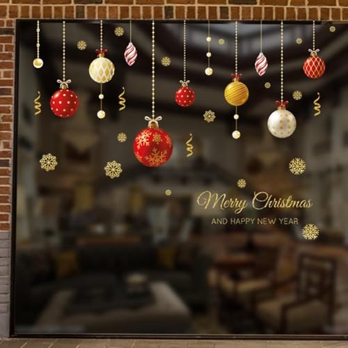 Wasserdichte PVC-Weihnachtskugel-Fenster- und Wandsticker mit doppelseitigen visuellen, festlichen abnehmbaren Abziehbildern für Wohnzimmer, Zuhause, Ladenfrontdekoration Wasserdichte PVC-Weihnachtskugel-Fenster- und Wandsticker mit doppelseitigen visuellen, festlichen abnehmbaren Abziehbildern für Wohnzimmer, Zuhause, Ladenfrontdekoration von Yhenlovtt