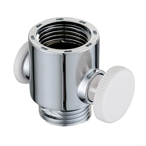 Wassermanagement-Umstellventil für Duschköpfe und Küchenarmaturen mit G 1/2 Anschlüssen (Silber + Weiß) von Yhenlovtt