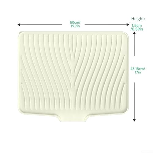 Yhenlovtt Abtropfmatte aus Silikon mit abgeschrägtem Design für die Küchenspüle, hitzebeständig, rutschfest, Abtropfbrett (50–3) von Yhenlovtt