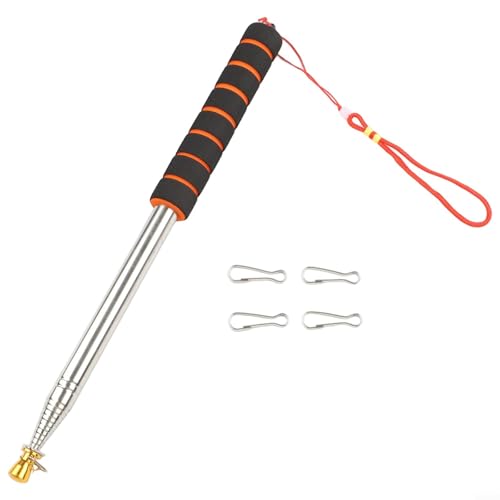 Yhenlovtt Kompakter Hand-Fahnenmast mit 4 Clips, modifizierbare Metall-Rallye-Stange für Plus-Events, Paraden, Flagge, Outdoor-Sportaktivitäten, teleskopisch und kompakt von Yhenlovtt