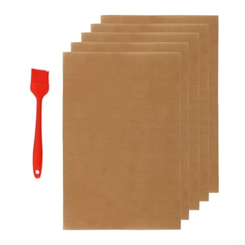 Yhenlovtt Kupfer-Grillmatten, 33 x 40 cm, antihaftbeschichtet, wiederverwendbar, mit Ölbürste zum Kochen, Grillen, Braten, Camping, spülmaschinenfest, 5 Stück Yhenlovtt Kupfer-Grillmatten, 33 x 40 cm, antihaftbeschichtet, wiederverwendbar, mit Ölbürste zum Kochen, Grillen, Braten, Camping, spülmaschinenfest, 5 Stück von Yhenlovtt