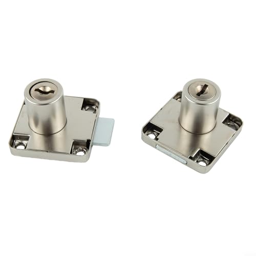 Yhenlovtt Möbel-Nockenschlösser, Eisen-Schrankschlösser, Schlüssel für Edelstahlbeschichtung, Sicherheitsbolzen, Schublade, geeignet für Schreibtischschubladen, Kleiderschränke, Gerät (19 x 21 mm) von Yhenlovtt