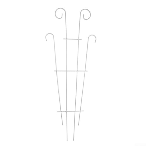 Yhenlovtt Pflanzen-Rankhilfe für Kletterpflanzen, Innen- und Außenbereich, Metall, Fächerform, Gartenstecker für Topfranken, Efeubohnen, Rose, Jasmin (weiß) von Yhenlovtt