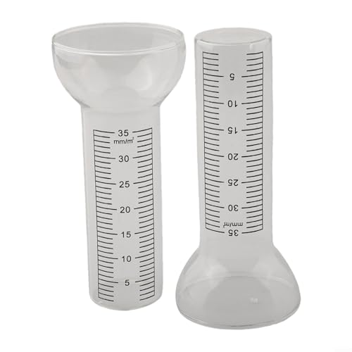 Yhenlovtt Regenmesser aus klarem Glas, Ersatzrohr, für den Außenbereich, Garten, Niederschlagsmesswerkzeug mit 35 mm Skala, Ableswassersammelzylinder, transparent, 2 Stück Yhenlovtt Regenmesser aus klarem Glas, Ersatzrohr, für den Außenbereich, Garten, Niederschlagsmesswerkzeug mit 35 mm Skala, Ableswassersammelzylinder, transparent, 2 Stück von Yhenlovtt