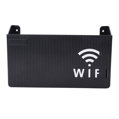 Yhenlovtt Router Regal, WiFi Router Aufbewahrungsbox Box Regale für Wand Wandmontage Wifi Aufbewahrungsbox Wandbehang Wireless WiFi Router Regal (Schwarz) von Yhenlovtt