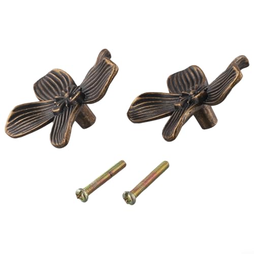 Yhenlovtt Schubladengriffe mit Blumenmuster, Zinklegierung, Vintage-Schubladengriffe mit elegantem Blumen-Design für Küchenschränke, Kommoden und Möbeltüren, antik (Bronze-2) von Yhenlovtt