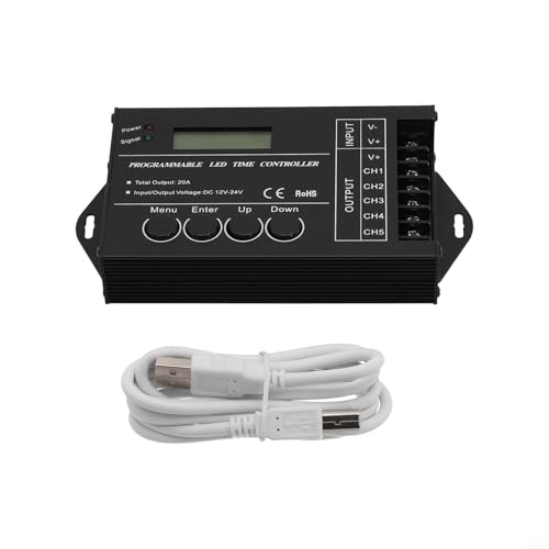 Yhenlovtt TC420 Zeitprogrammierbarer RGB-LED-Display-Controller, Timer 5-K DC 12-24 V, verwalten Sie Ihre Beleuchtungsbedürfnisse mit benutzerdefinierten Einstellungen von Yhenlovtt