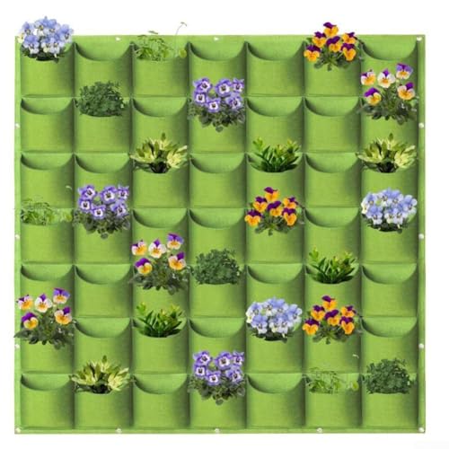 Yhenlovtt Vertikale Garten-Wachstumsbeutel aus Filz, Wandmontage, Pflanztaschen für drinnen und draußen, Kräuter, Gemüse, Blumen, platzsparende grüne Pflanzgefäße (2) von Yhenlovtt