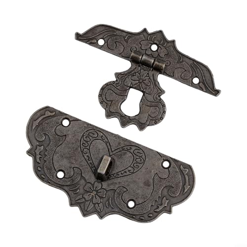 Yhenlovtt Vintage-Bronze-Schrank-Schloss, Koffer, inklusive Herz, dekoratives Vorhängeschloss, antikes geschnitztes für Legierung, Schnalle, Haken, perfekte Zink-Holz-Schmuckschatullen, kleines Set Yhenlovtt Vintage-Bronze-Schrank-Schloss, Koffer, inklusive Herz, dekoratives Vorhängeschloss, antikes geschnitztes für Legierung, Schnalle, Haken, perfekte Zink-Holz-Schmuckschatullen, kleines Set von Yhenlovtt