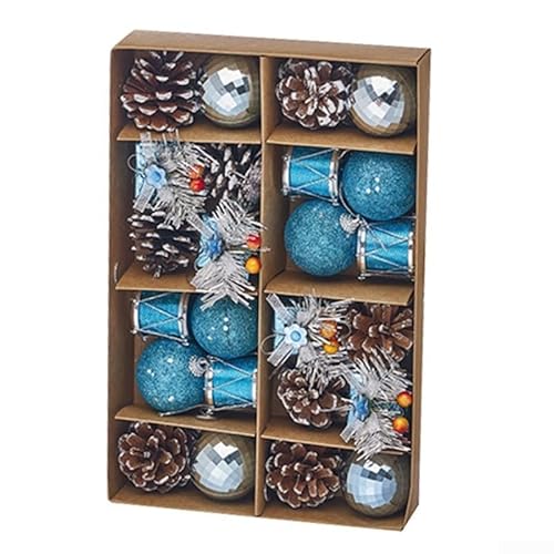 Yhenlovtt Weihnachtskugel-Ornamente, dekorative Weihnachtskugeln, Set mit 24 Stück, für Bäume, Partys und Heimdekoration (blau) von Yhenlovtt