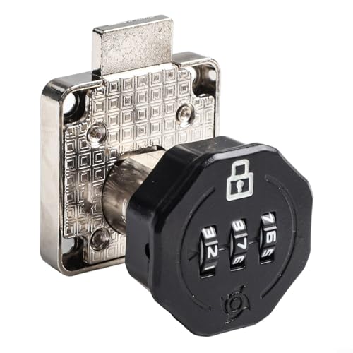 Zahlencodiertes Schloss aus Zinklegierung, Zahlenschloss, Schlüsselloses Schrankschloss (schwarz) von Yhenlovtt