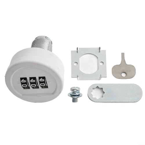 Zahlenschloss für Schränke, Schubladen, Optionen, Schule, Stahllegierung, Schwarz-Weiß, Briefkästen, Ziffern, 30 mm Gewindelänge, Zink-Schließfächer (30 mm Weiß), 3 Stück von Yhenlovtt