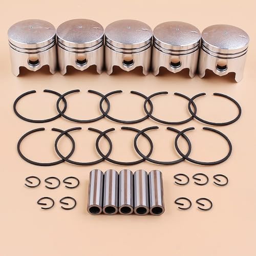 5 Satz/los 40mm Kolben 10mm Pin Kit for 43CC CG430 BC430 40-5 1E40F-5 Gas Motor Pinsel Cutter Brushcutter Trimmer Rasenmäher Mäher Zubehör von YhfAbd