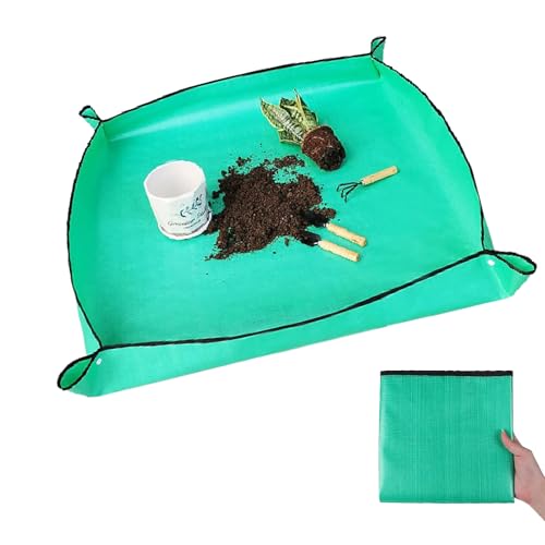 Yhjxly Pflanzmatte Faltbare mit 66 x 66cm,wasserdichte Gartenmatte Pflanzmatte, Umtopfen Pflanzmatte, Umtopfmatte für Umtopf Sukkulenten Sämling Grün von Yhjxly