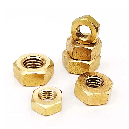 50pcs M2.5,Messing Kupfer-Sechskant-Sechskantmutter-Schraubbolzen von Yhloubb
