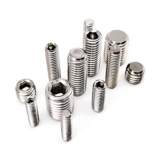 50pcs M3x20mm,DIN913 304 Edelstahl Allen Kopf Sechskant Sechseck Sockel Flachpunkt Set Schraube Ende GRUB Kopfloser Bol von Yhloubb