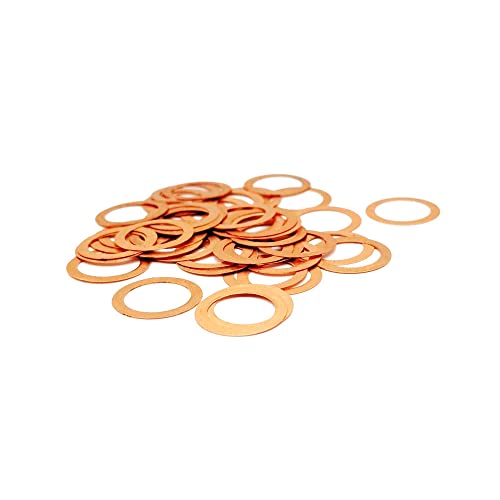 M10 T3 T3 Red Copper Waschmaschine Flachwaschdichtung Dichtung Inneren Durchmesser 10 mm Dichtungsring,10x19x1(10Pcs) von Yhloubb