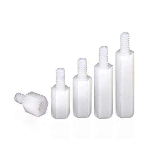 M3 Thread 6mm,30mm 30PCS,Nylon-Hex-männliche weibliche Abstände Gewinde-Säulen-Halterung PCB-Motherboard isoliert Kunststoff-Spacer-Schraubenmutter weiß von Yhloubb