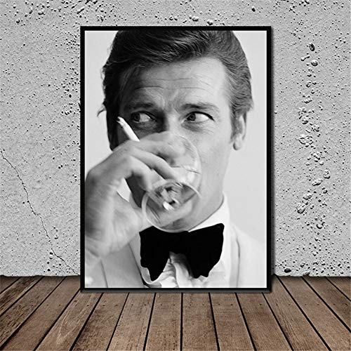 James Roger Moore Poster Drucke Wandkunst Bilder Wohnzimmer Wohnkultur Druck auf Leinwand 50x70cm No Frame von Yhnjikl