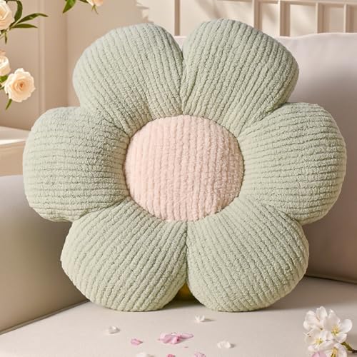 Yhoelata Blumenkissen, Grün Blumengestalt Zierkissen, Plüsch Bodenkissen für Sofa & Bett Kinderzimmer, Mädchen Dekoratives Gänseblümchen Design Wohnkissen 50cm Yhoelata Blumenkissen, Grün Blumengestalt Zierkissen, Plüsch Bodenkissen für Sofa & Bett Kinderzimmer, Mädchen Dekoratives Gänseblümchen Design Wohnkissen 50cm von Yhoelata